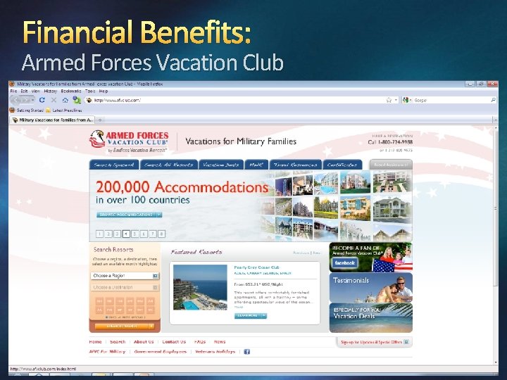 Financial Benefits: Armed Forces Vacation Club 