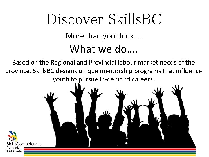 Discover Skills. BC More than you think…. . What we do…. Based on the