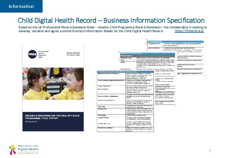 Information Child Digital Health Record – Business Information Specification Based on the UK Professional