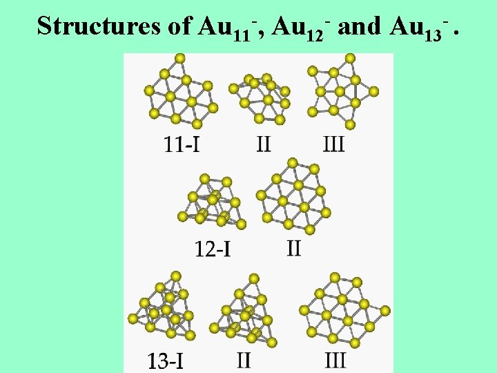 Structures of Au 11 -, Au 12 - and Au 13 -. 