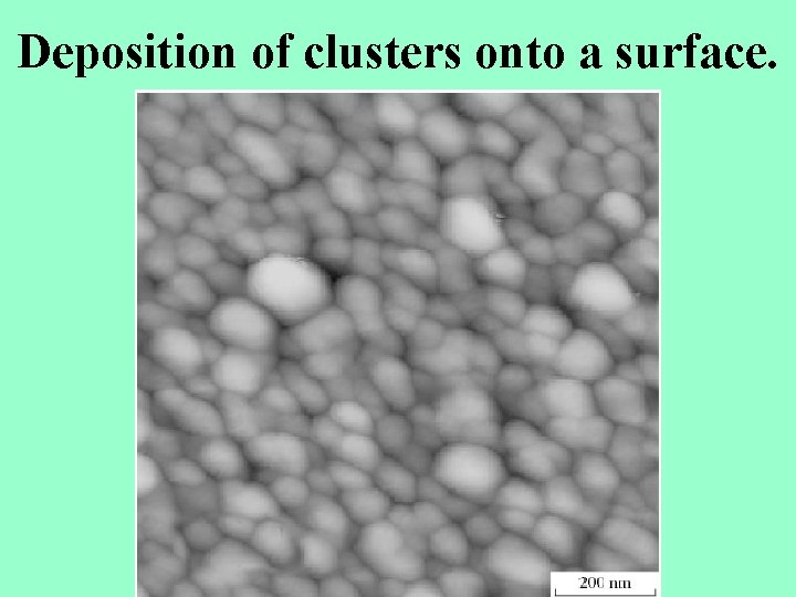 Deposition of clusters onto a surface. 