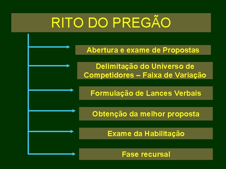 RITO DO PREGÃO Abertura e exame de Propostas Delimitação do Universo de Competidores –