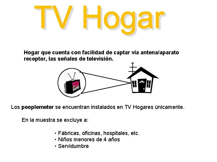 Hogar que cuenta con facilidad de captar vía antena/aparato receptor, las señales de televisión.