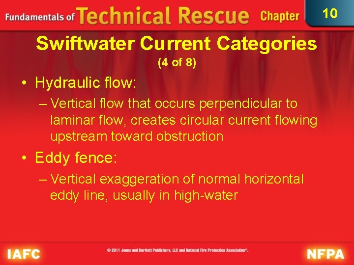 10 Swiftwater Current Categories (4 of 8) • Hydraulic flow: – Vertical flow that