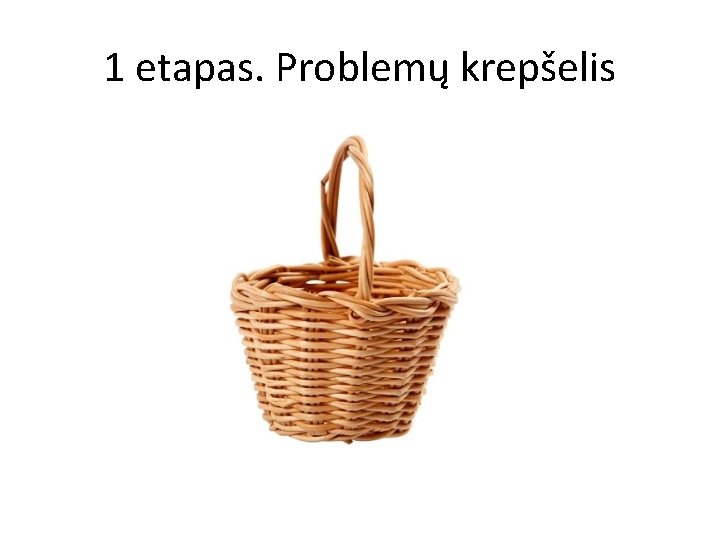 1 etapas. Problemų krepšelis 