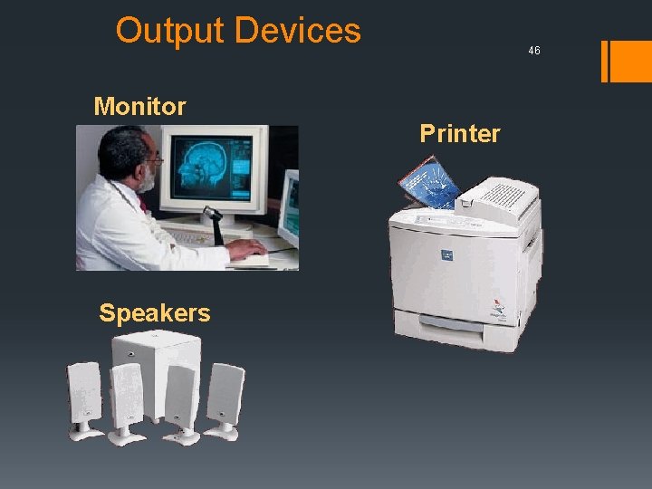 Output Devices Monitor Speakers 46 Printer 