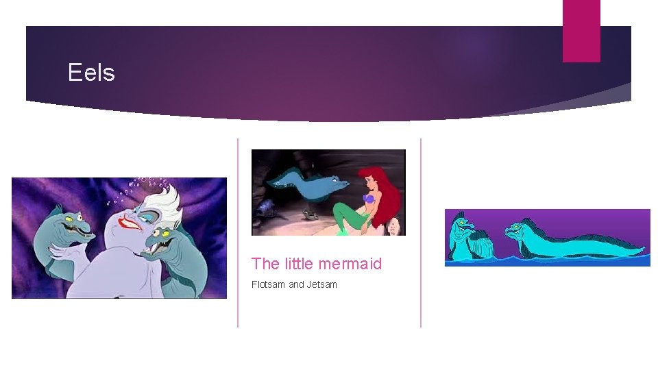 Eels The little mermaid Flotsam and Jetsam 