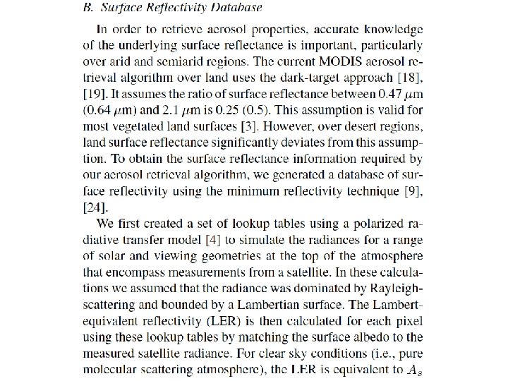 Surface reflectivity 