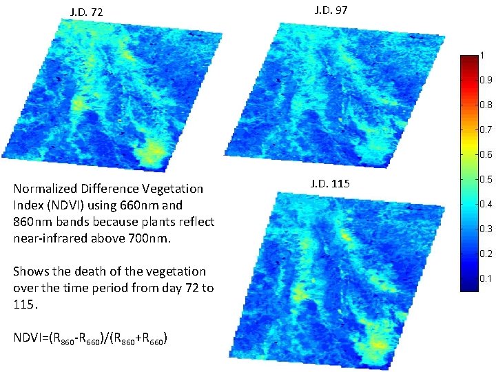 J. D. 72 Normalized Difference Vegetation Index (NDVI) using 660 nm and 860 nm