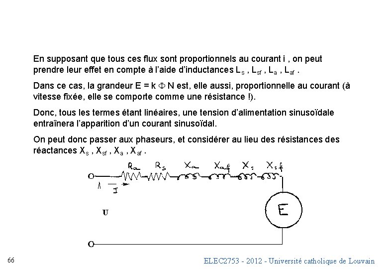 En supposant que tous ces flux sont proportionnels au courant i , on peut