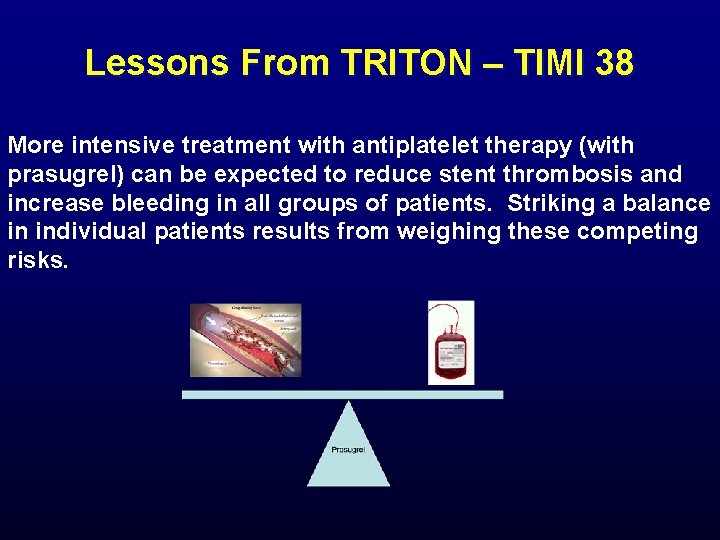 Lessons From TRITON – TIMI 38 More intensive treatment with antiplatelet therapy (with prasugrel)