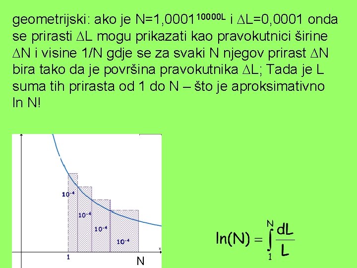 geometrijski: ako je N=1, 000110000 L i L=0, 0001 onda se prirasti L mogu