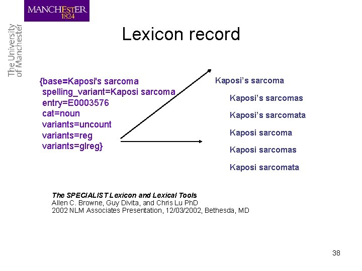 Lexicon record {base=Kaposi's sarcoma spelling_variant=Kaposi sarcoma entry=E 0003576 cat=noun variants=uncount variants=reg variants=glreg} Kaposi’s sarcomas