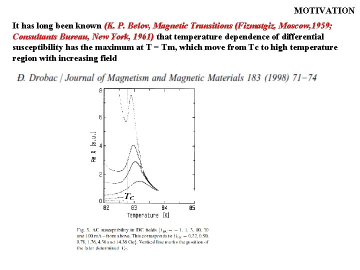 MOTIVATION It has long been known (K. P. Belov, Magnetic Transitions (Fizmatgiz, Moscow, 1959; MOTIVATION It has long been known (K. P. Belov, Magnetic Transitions (Fizmatgiz, Moscow, 1959;