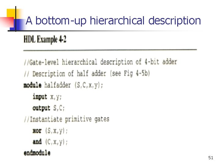 A bottom-up hierarchical description 51 