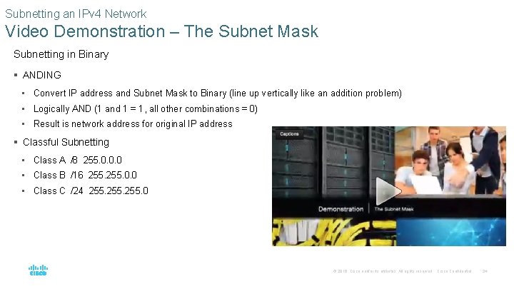 Subnetting an IPv 4 Network Video Demonstration – The Subnet Mask Subnetting in Binary