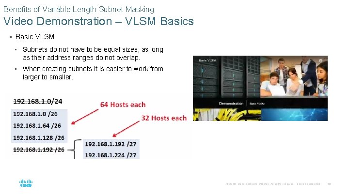 Benefits of Variable Length Subnet Masking Video Demonstration – VLSM Basics § Basic VLSM