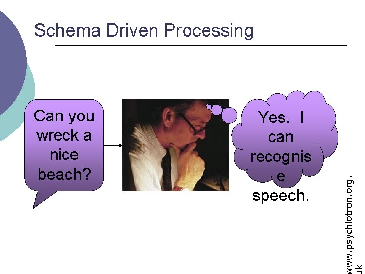 Can you wreck a nice beach? Yes. I can recognis e speech. ww. psychlotron.