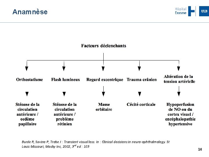 Anamnèse Burde R, Savino P, Trobe J : Transient visual loss. In : Clinical