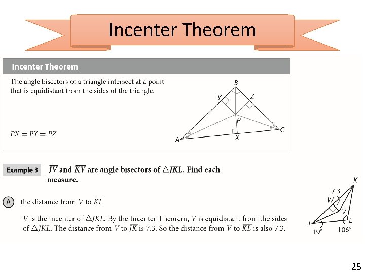 Incenter Theorem 25 