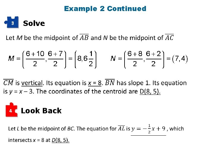 Example 2 Continued 3 Solve 4 Look Back 