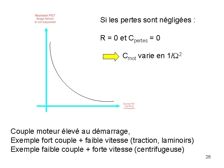 Si les pertes sont négligées : R = 0 et Cpertes = 0 Cmot