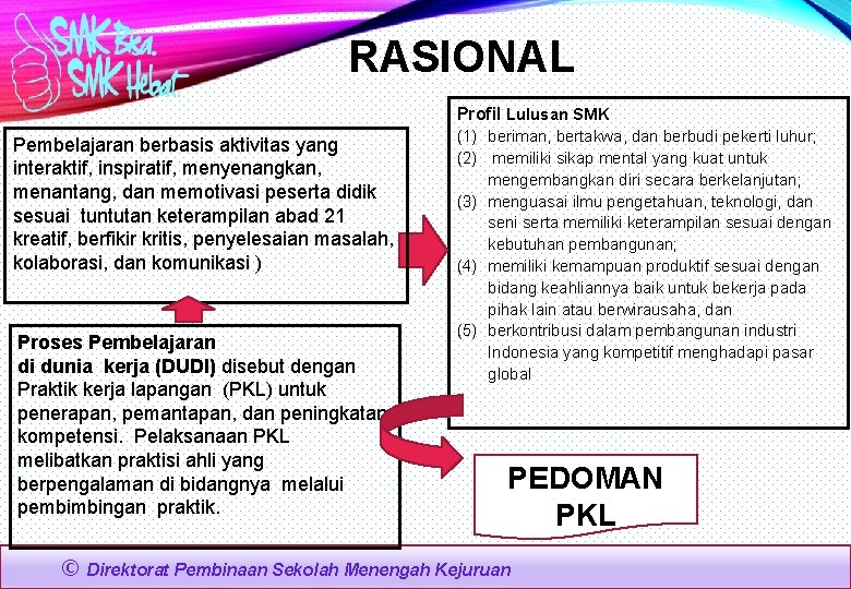 RASIONAL Pembelajaran berbasis aktivitas yang interaktif, inspiratif, menyenangkan, menantang, dan memotivasi peserta didik sesuai
