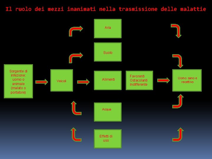 Il ruolo dei mezzi inanimati nella trasmissione delle malattie Aria Suolo Sorgente di infezione: