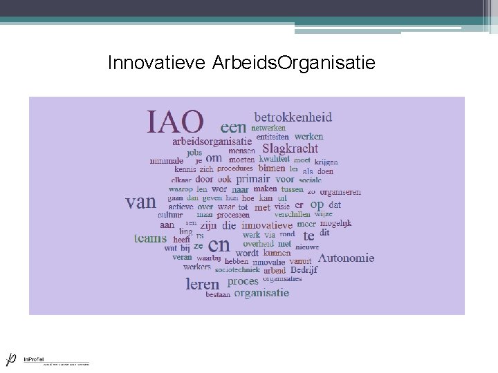 Innovatieve Arbeids. Organisatie Innovatieve Arbeids. Organisatie