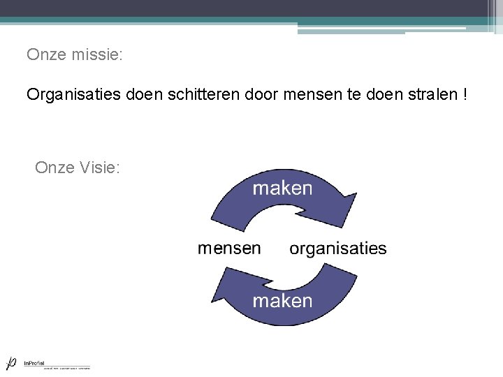 Onze missie: Organisaties doen schitteren door mensen te doen stralen ! Onze Visie: Onze missie: Organisaties doen schitteren door mensen te doen stralen ! Onze Visie: