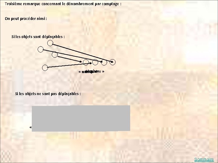 Troisième remarque concernant le dénombrement par comptage : On peut procéder ainsi : Si