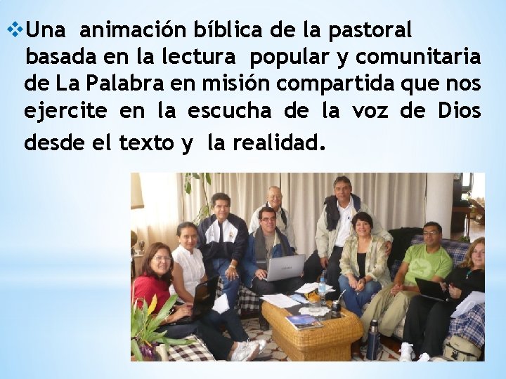 v. Una animación bíblica de la pastoral basada en la lectura popular y comunitaria