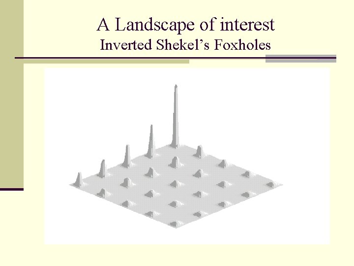 A Landscape of interest Inverted Shekel’s Foxholes 
