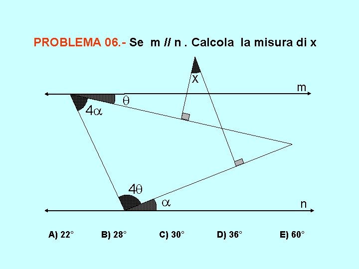 PROBLEMA 06. - Se m // n. Calcola la misura di x X 4