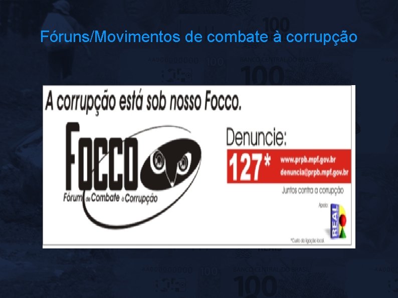 Fóruns/Movimentos de combate à corrupção 
