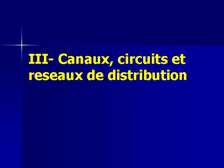 III- Canaux, circuits et reseaux de distribution 