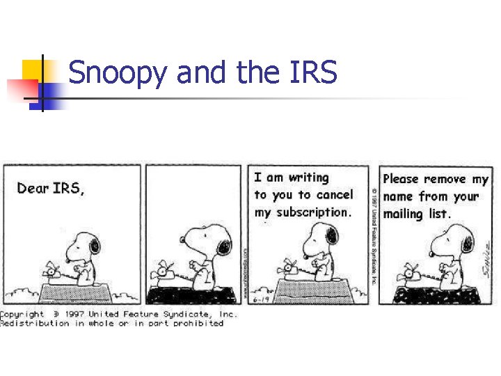 Snoopy and the IRS 