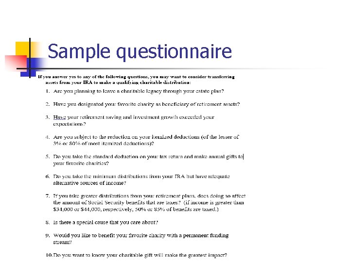 Sample questionnaire 