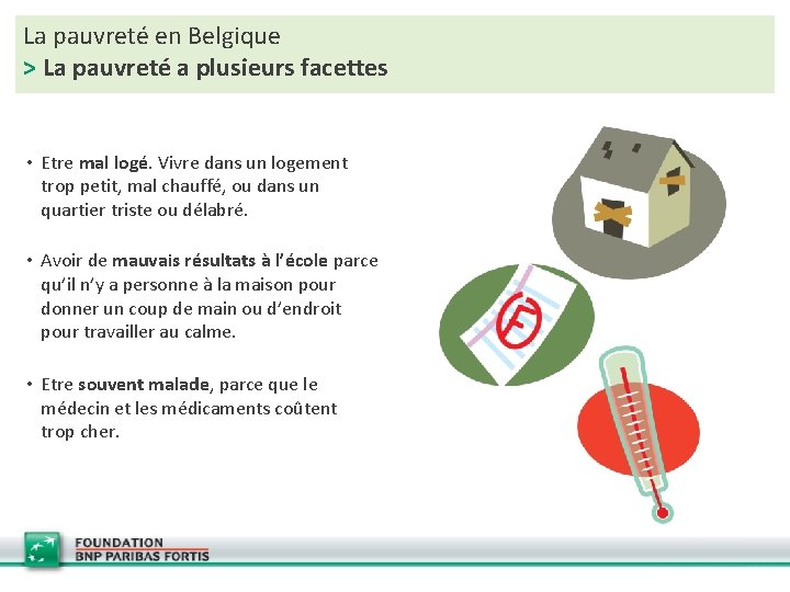 La pauvreté en Belgique > La pauvreté a plusieurs facettes • Etre mal logé.