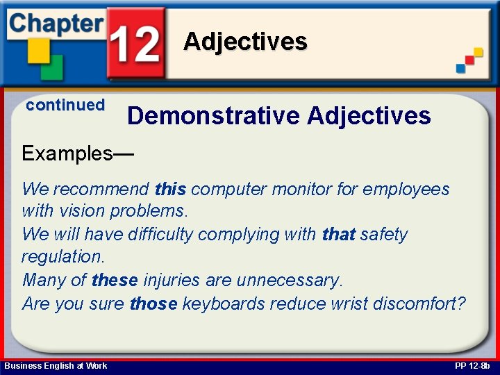 Business English at Work 2003 GlencoeMc GrawHill Adjectives