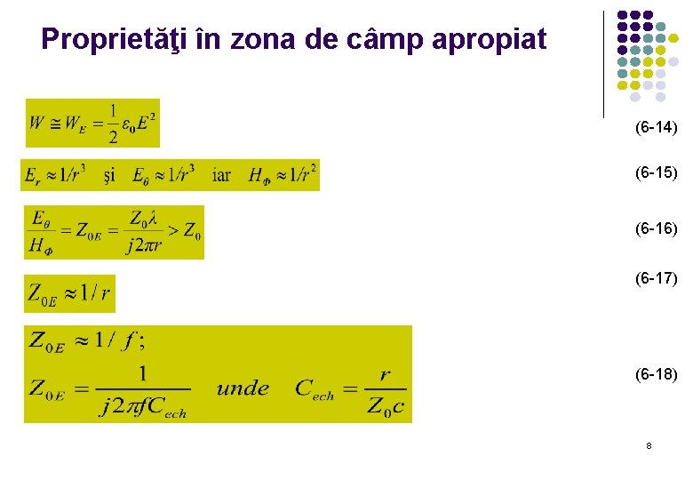 Proprietăţi în zona de câmp apropiat (6 -14) (6 -15) (6 -16) (6 -17)