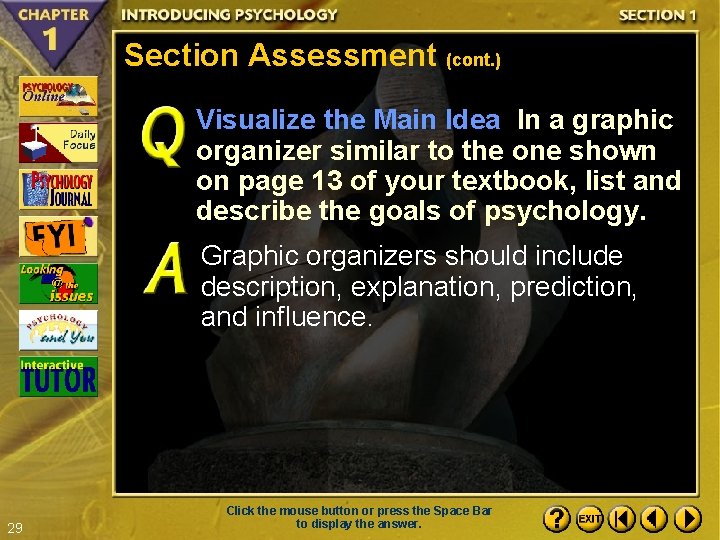 Section Assessment (cont. ) Visualize the Main Idea In a graphic organizer similar to