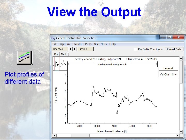 View the Output Plot profiles of different data 