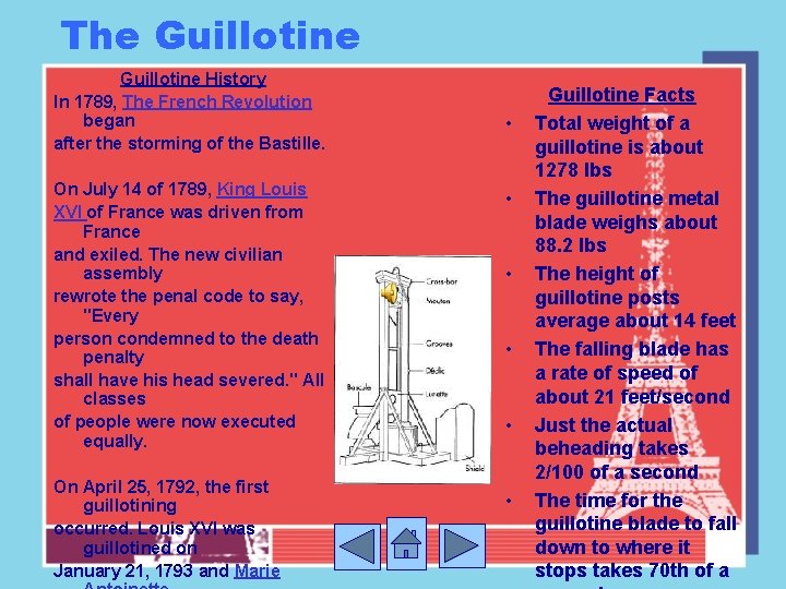 The Guillotine History In 1789, The French Revolution began after the storming of the