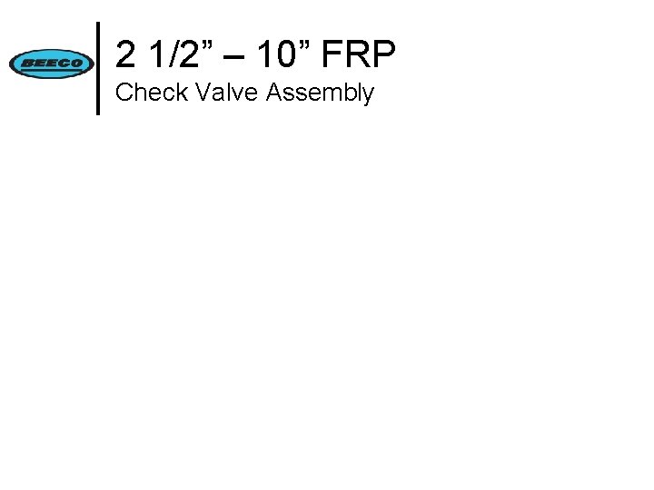 2 1/2” – 10” FRP Check Valve Assembly 
