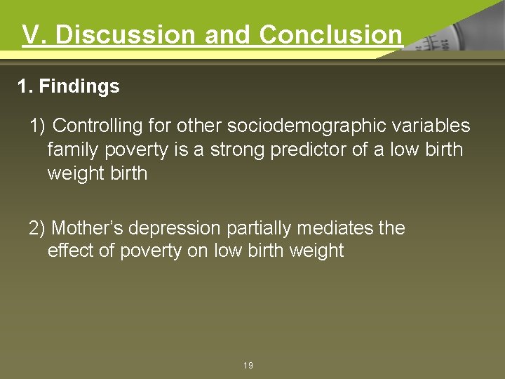 V. Discussion and Conclusion 1. Findings 1) Controlling for other sociodemographic variables family poverty