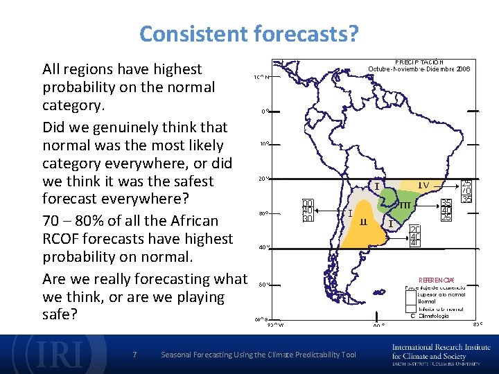 Consistent forecasts? All regions have highest probability on the normal category. Did we genuinely