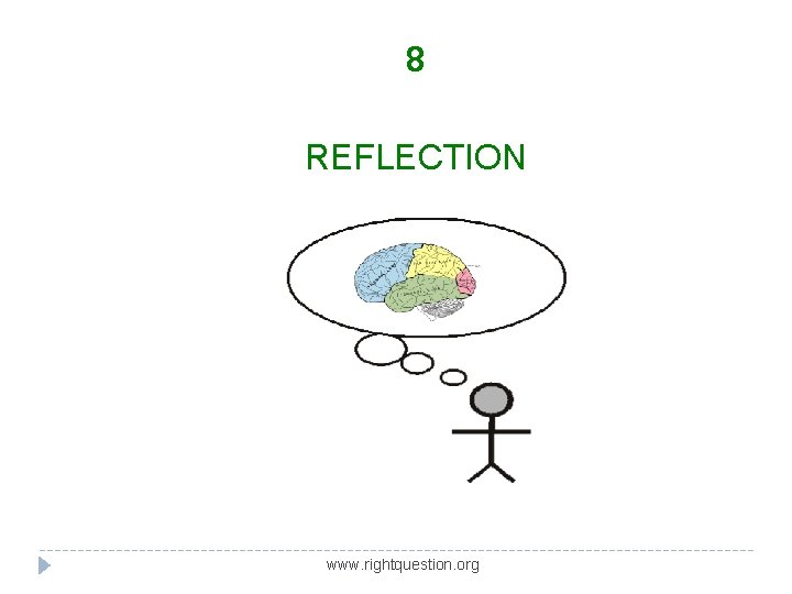 8 REFLECTION www. rightquestion. org 