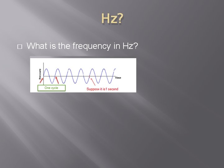 Hz? � What is the frequency in Hz? 