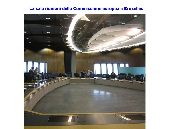 La sala riunioni della Commissione europea a Bruxelles 